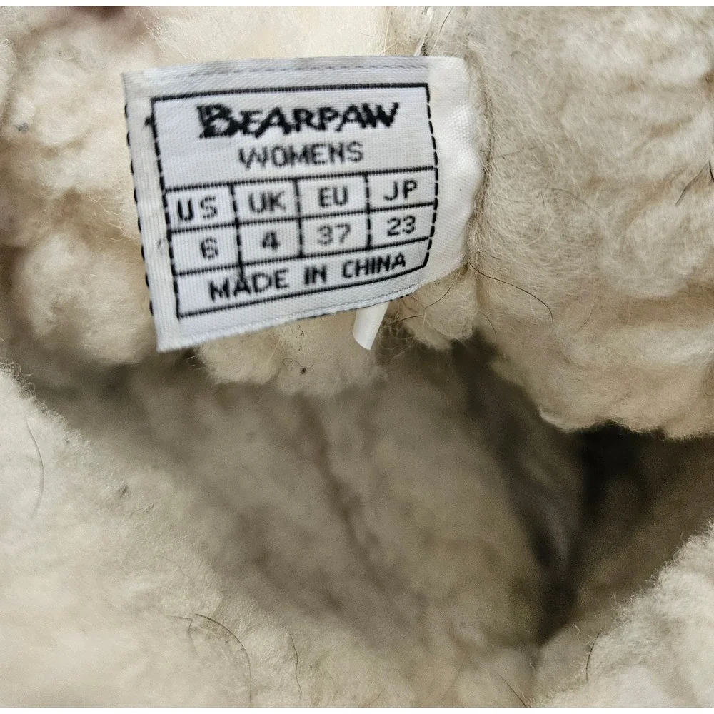 Bearpaw Koda Suede Sheepskin Sherpa Fur Trim Sheepskin Winter Boots Womens 6
